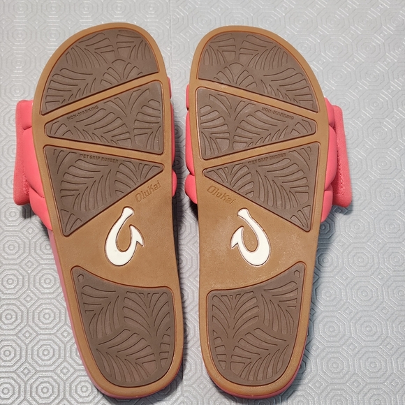 Olukai Sunbeam Slide Comfort Sandals Coral Red Slip On Women’s Size 9/ EU39 NWOT - Picture 6 of 7